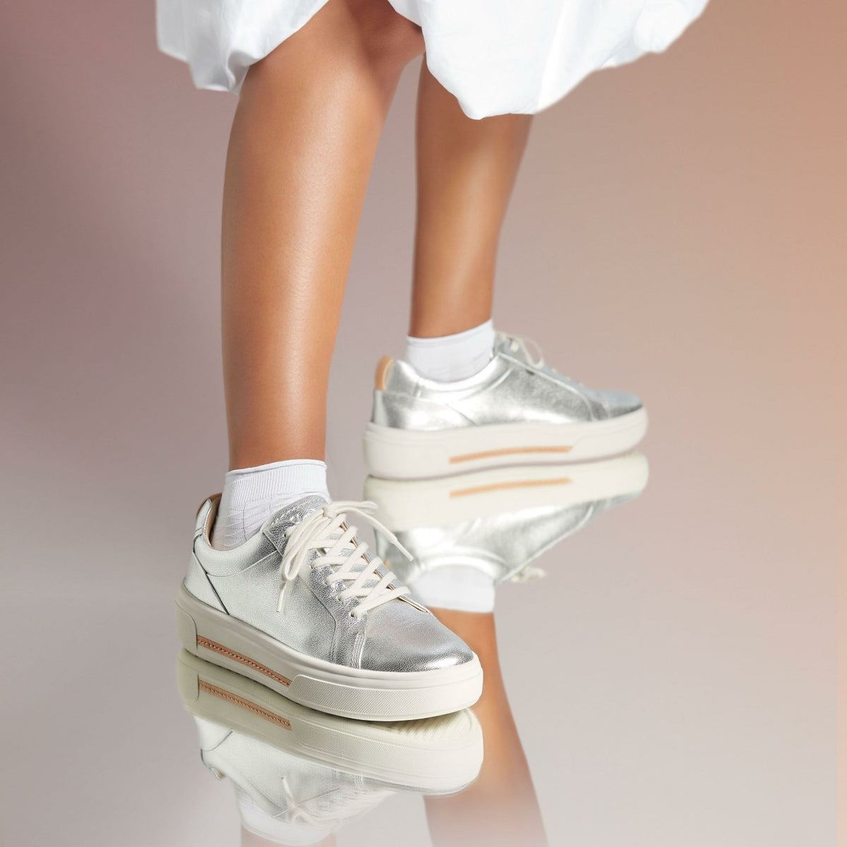 Hollyhock Walk Silver Leather - Clarks Women