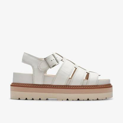 Orianna Twist Off White Leather - Clarks Women