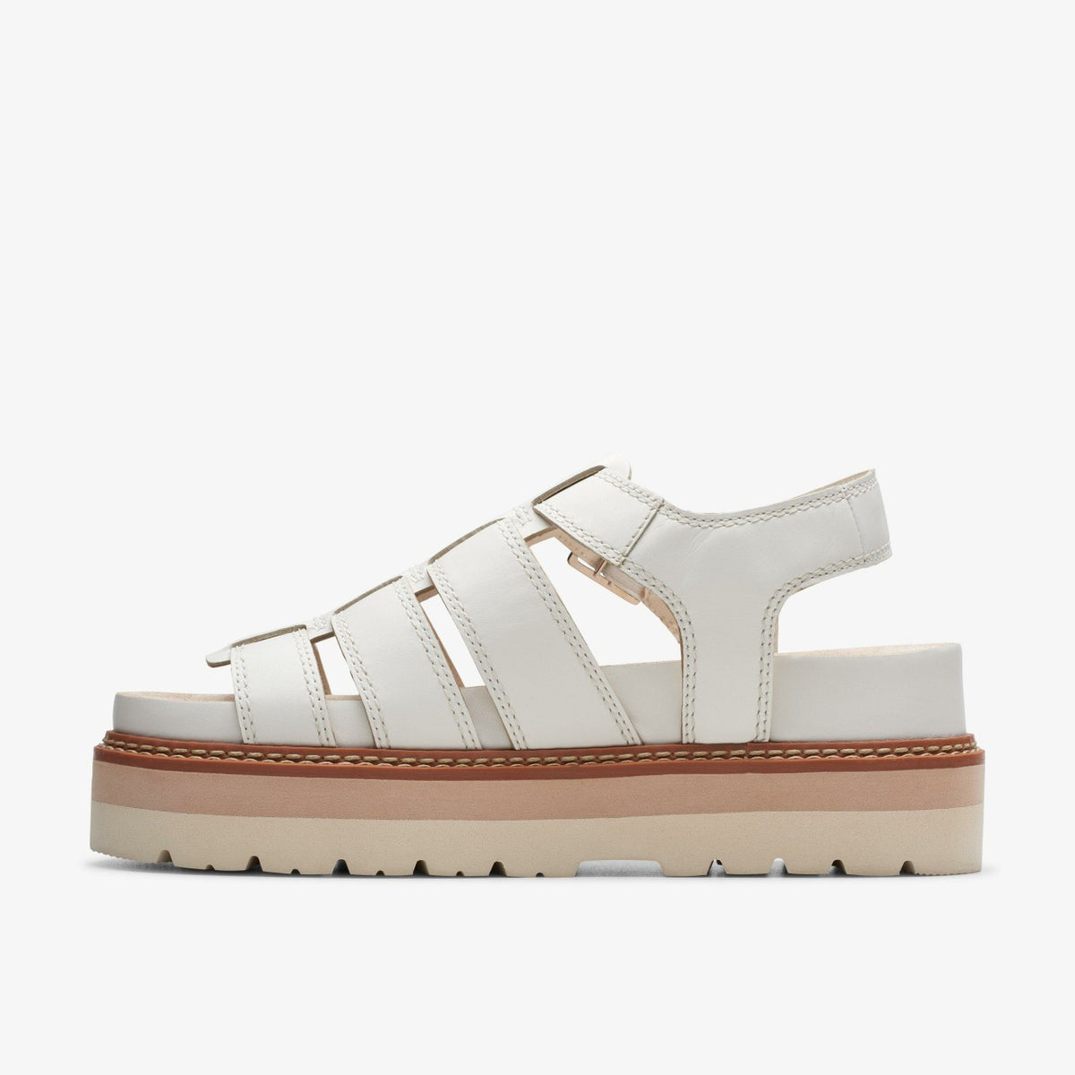 Orianna Twist Off White Leather - Clarks Women