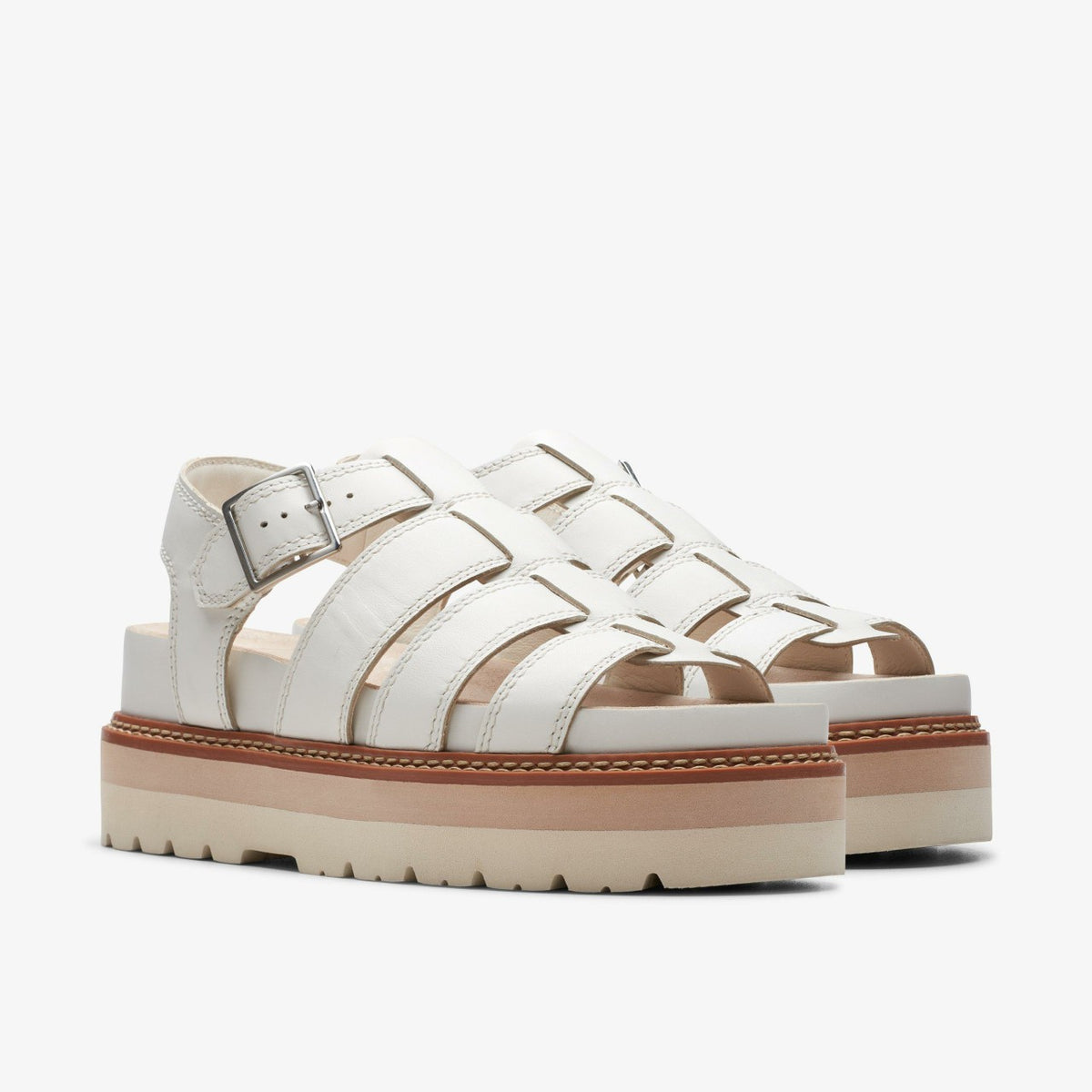 Orianna Twist Off White Leather - Clarks Women