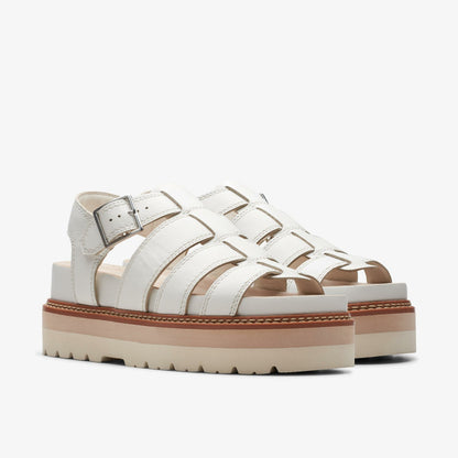 Orianna Twist Off White Leather - Clarks Women