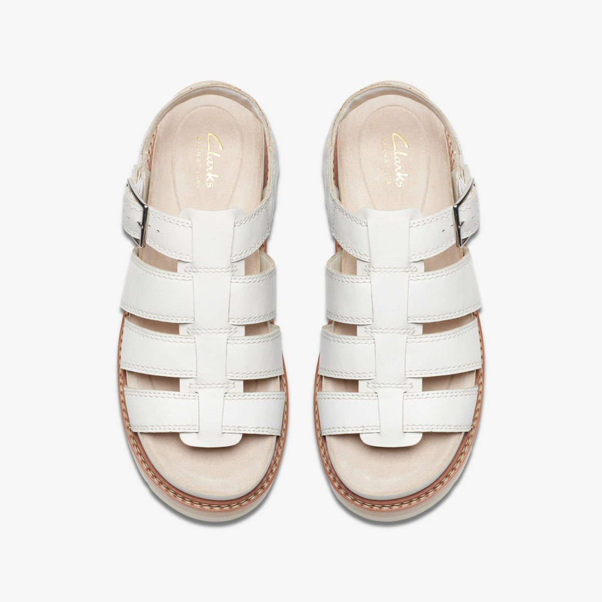 Orianna Twist Off White Leather - Clarks Women