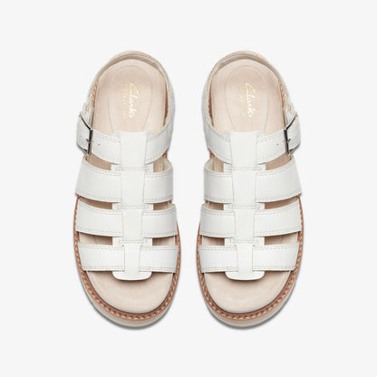 Orianna Twist Off White Leather - Clarks Women