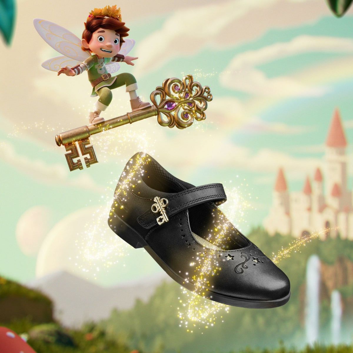 Lock Magic Kid Black Leather - Clarks Kids