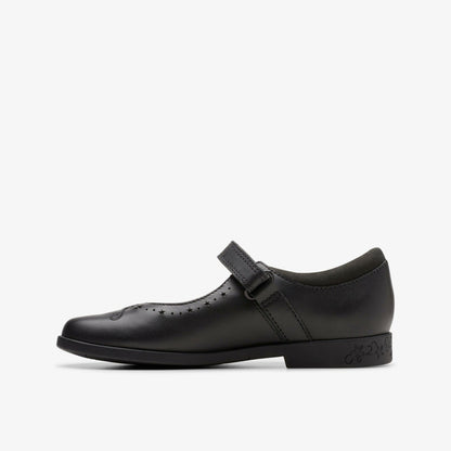 Lock Magic Kid Black Leather - Clarks Kids