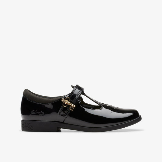 Lock Shine Kid Black Patent - Clarks Kids