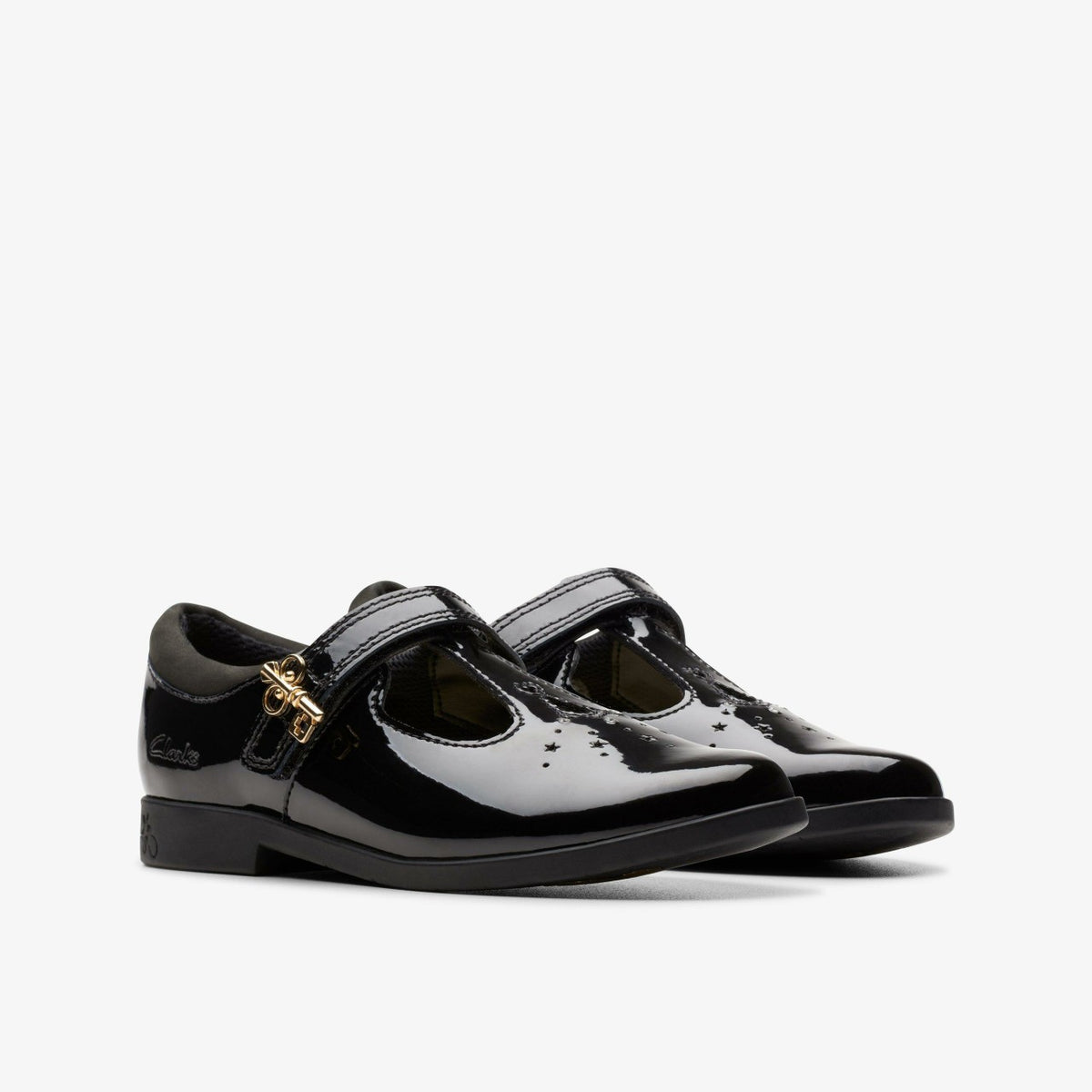 Lock Shine Kid Black Patent - Clarks Kids