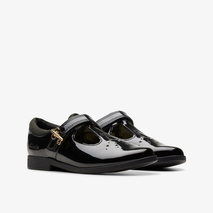 Lock Shine Kid Black Patent - Clarks Kids