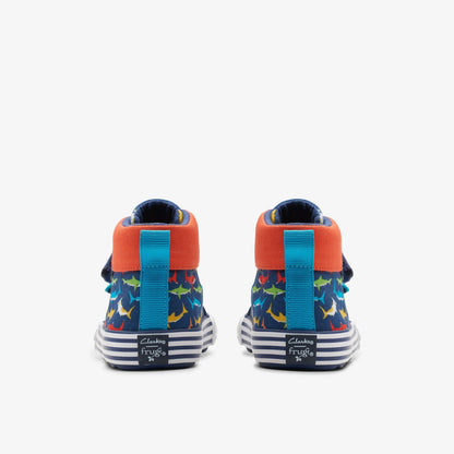 Foxing Save Hi Toddler Navy Print - Clarks Kids