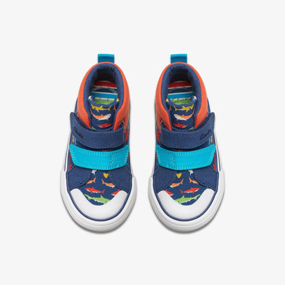 Foxing Save Hi Toddler Navy Print - Clarks Kids