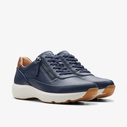 Tivoli Zip Navy Leather - Clarks Women