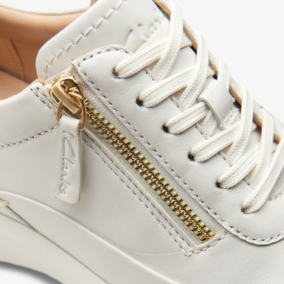 Tivoli Zip Off White Leather - Clarks Women