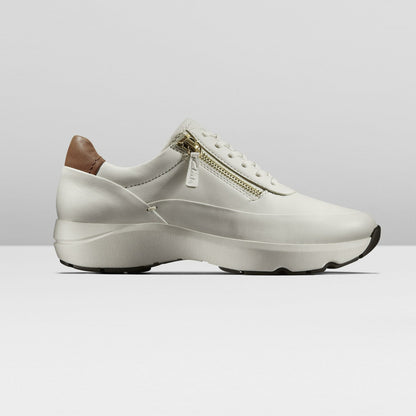 Tivoli Zip Off White Leather - Clarks Women