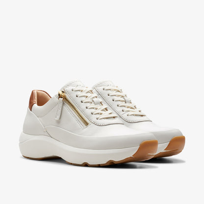 Tivoli Zip Off White Leather - Clarks Women