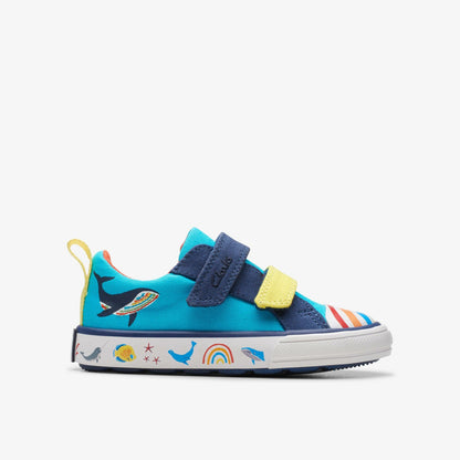 Foxing Ocean Toddler Blue Multicolour - Clarks Kids