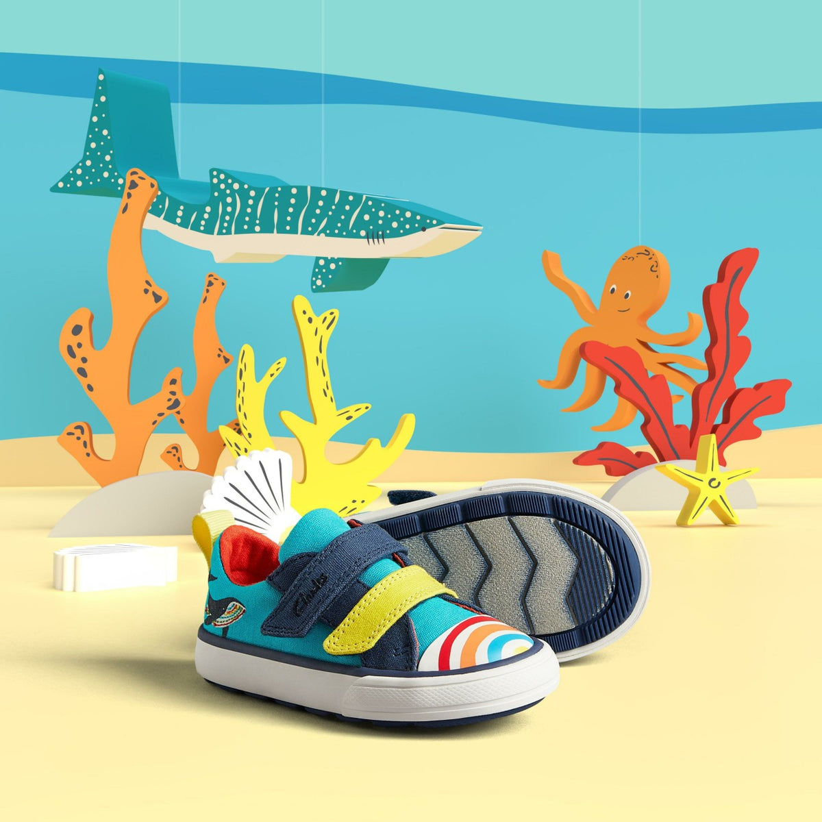 Foxing Ocean Toddler Blue Multicolour - Clarks Kids
