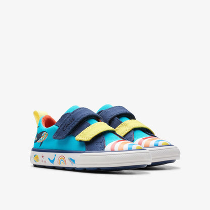 Foxing Ocean Toddler Blue Multicolour - Clarks Kids