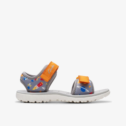 Surfing Tide Kid Grey/Orange - Clarks Kids