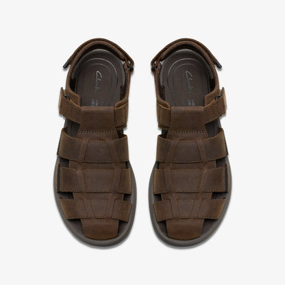 Saltway Cove Dark Brown Leather - Clarks Men