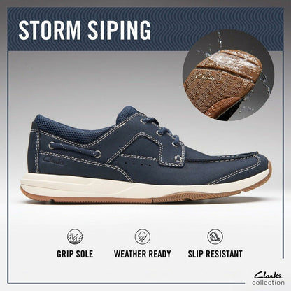Sailview Lace Navy Nubuck - Clarks Men