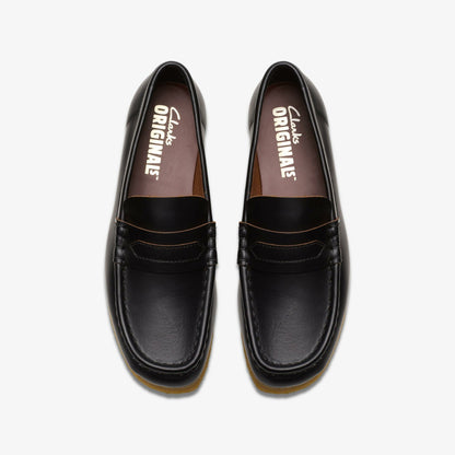 Wallabee Loafer Black Smooth Leather - Clarks Women