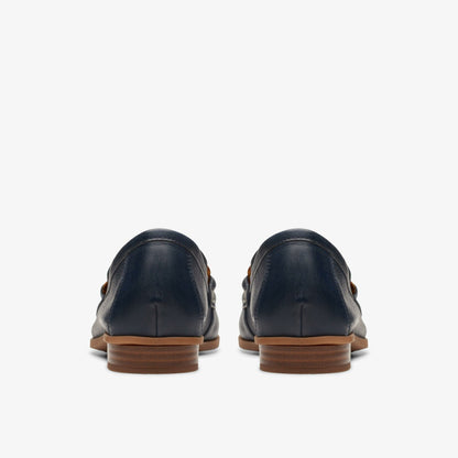 Sarafyna Iris Loafer Navy Leather - Clarks Women