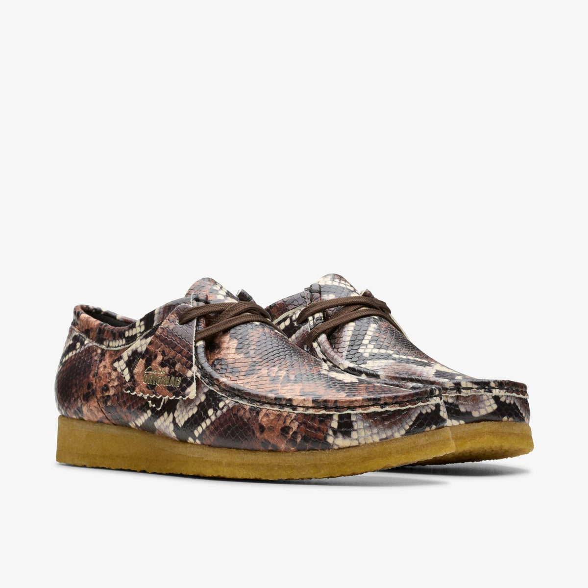 Wallabee Brown Snake Print - Clarks Men