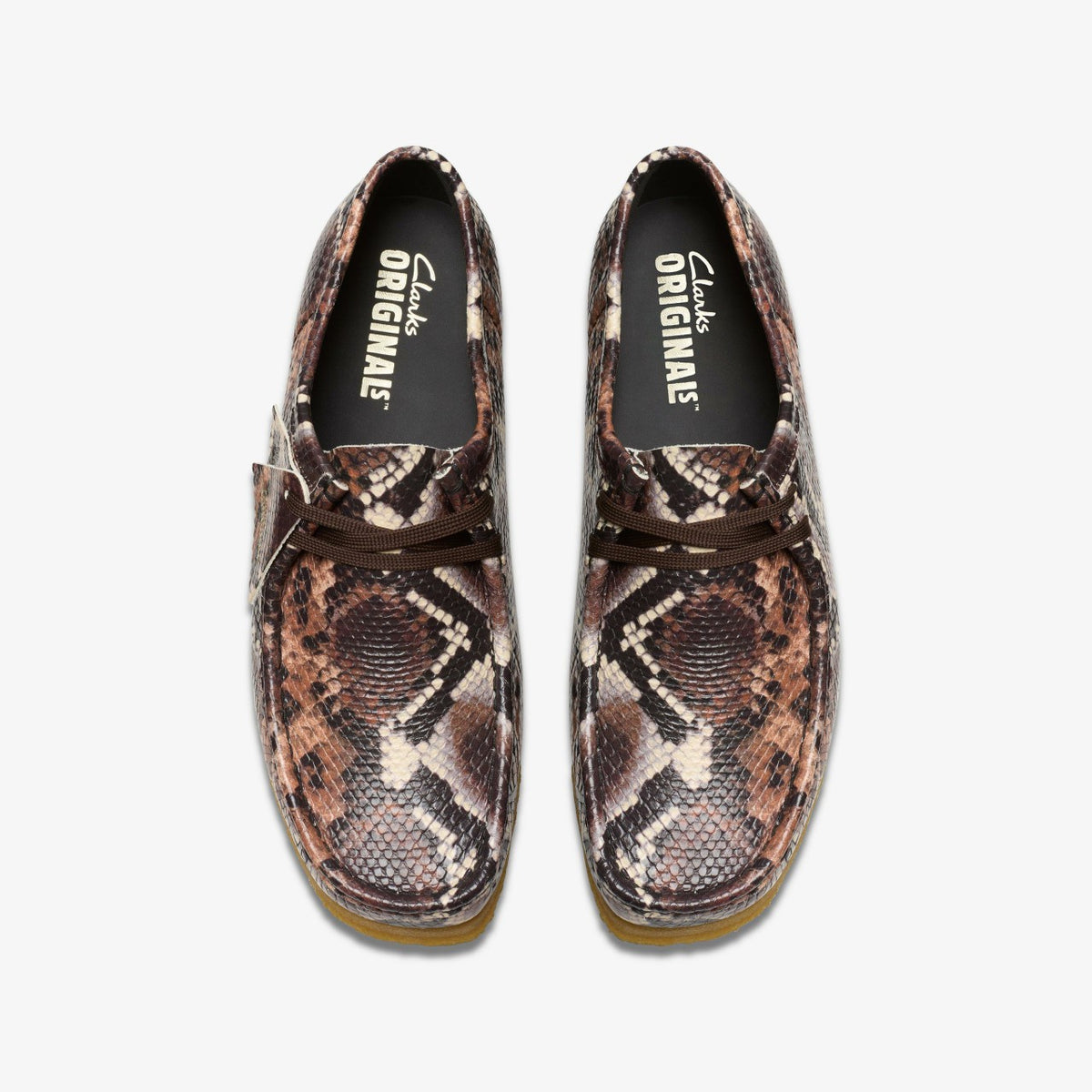 Wallabee Brown Snake Print - Clarks Men