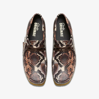 Wallabee Brown Snake Print - Clarks Men