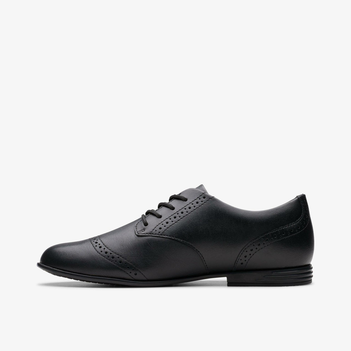 Finja Brogue Youth Black Leather - Clarks Kids