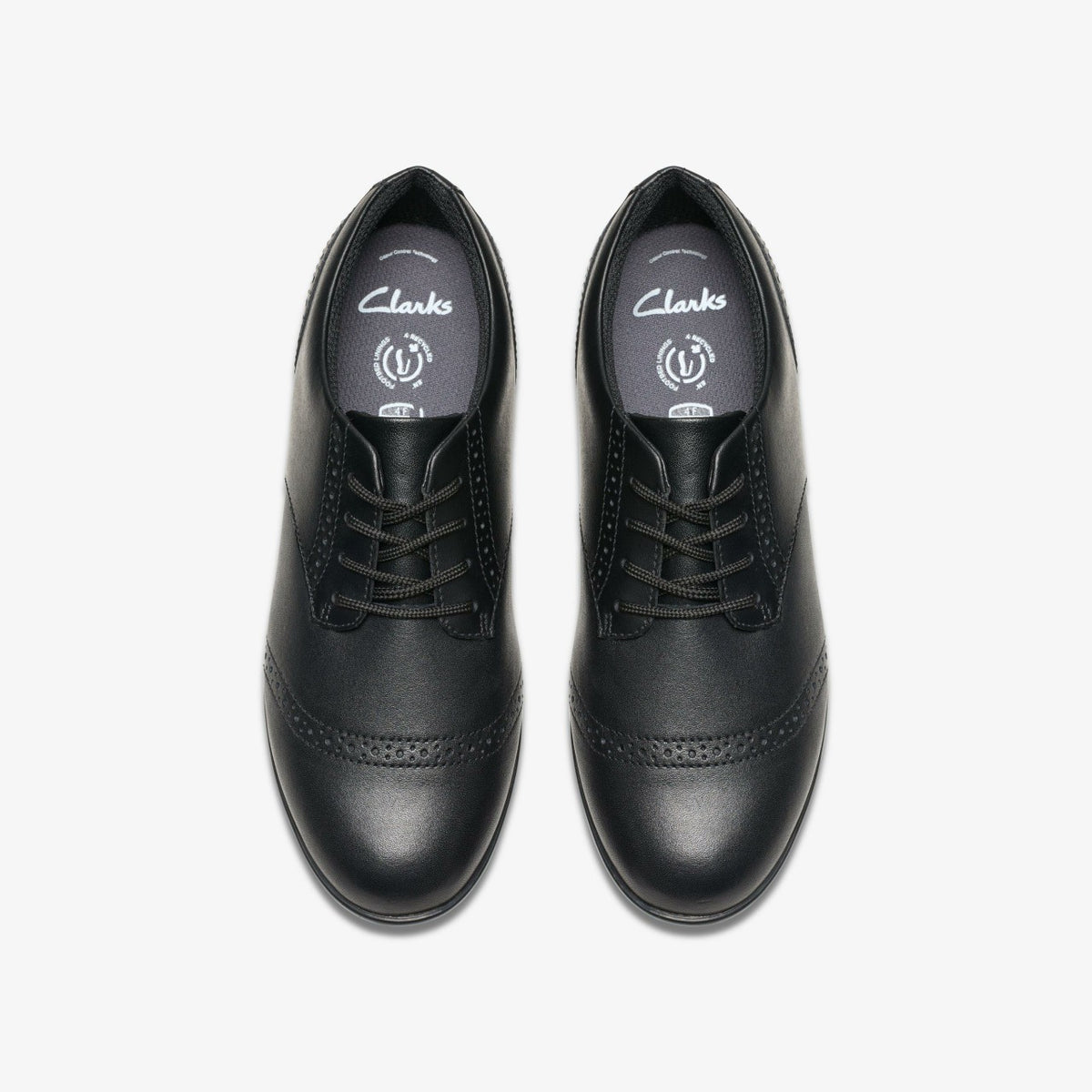 Finja Brogue Youth Black Leather - Clarks Kids
