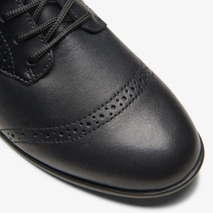 Finja Brogue Youth Black Leather - Clarks Kids