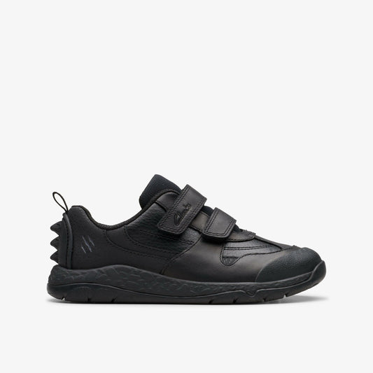 Steggy 2 Pace Kid Black Leather - Clarks Kids