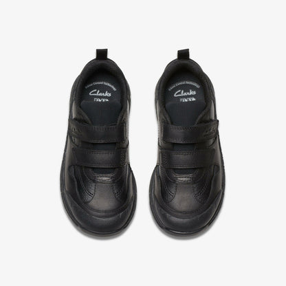 Steggy 2 Pace Kid Black Leather - Clarks Kids