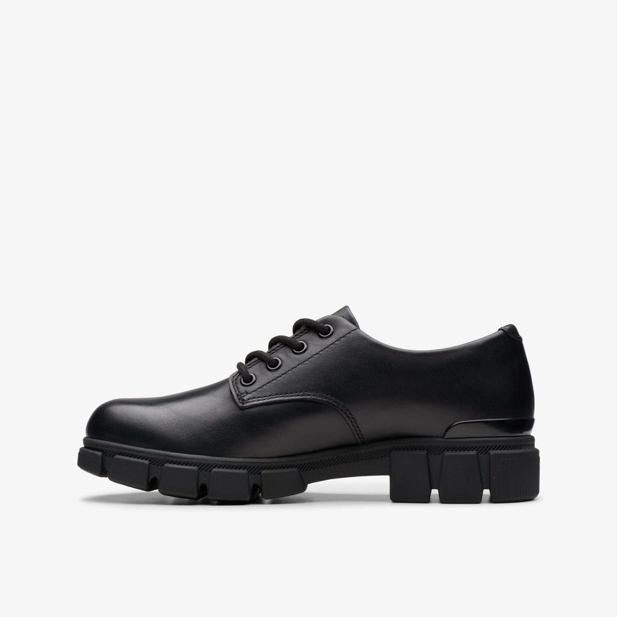 Evyn Lace Kid Black Leather - Clarks Kids