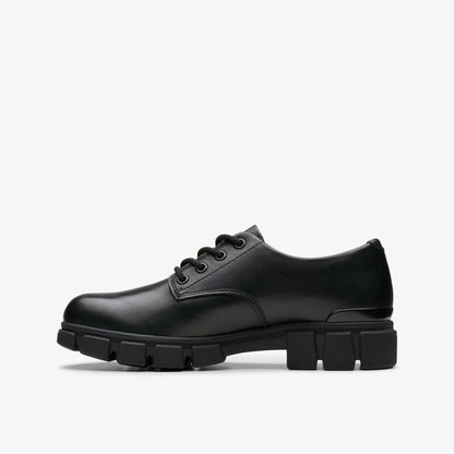 Evyn Lace Kid Black Leather - Clarks Kids
