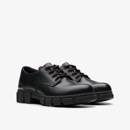 Evyn Lace Kid Black Leather - Clarks Kids