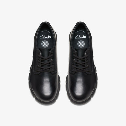 Evyn Lace Kid Black Leather - Clarks Kids