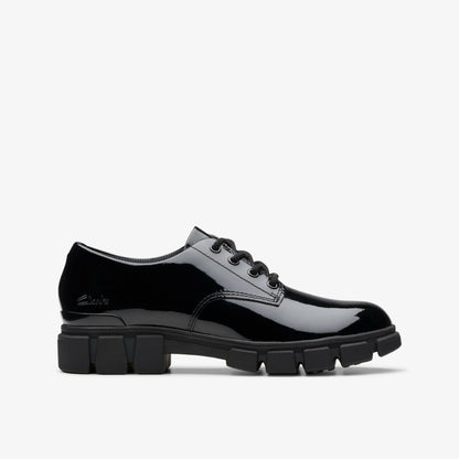 Evyn Lace Kid Black Patent - Clarks Kids
