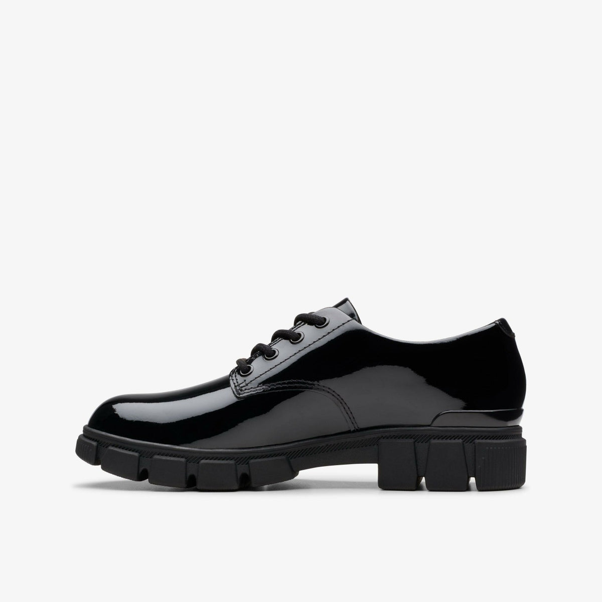 Evyn Lace Kid Black Patent - Clarks Kids