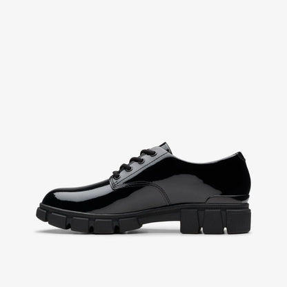 Evyn Lace Kid Black Patent - Clarks Kids