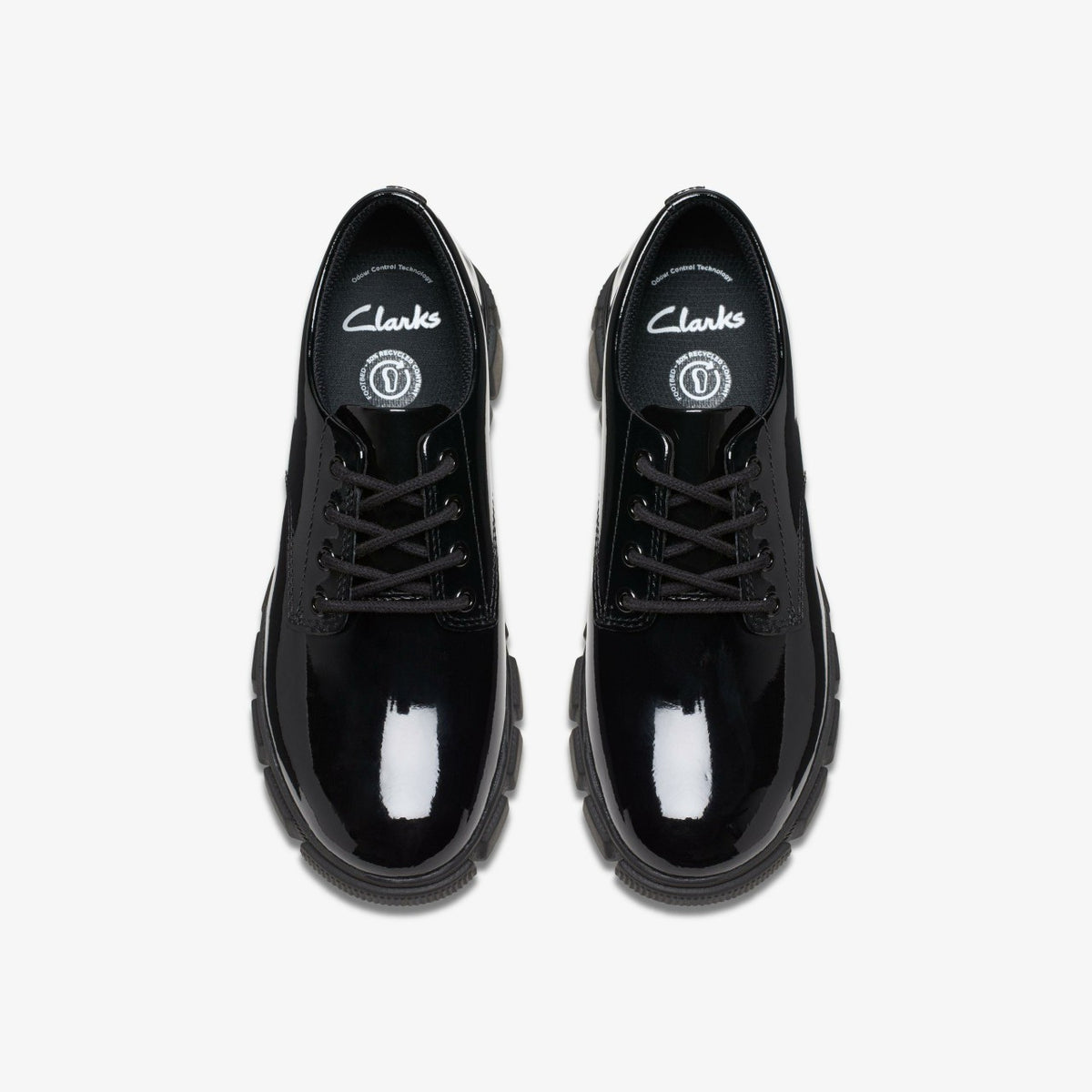 Evyn Lace Kid Black Patent - Clarks Kids