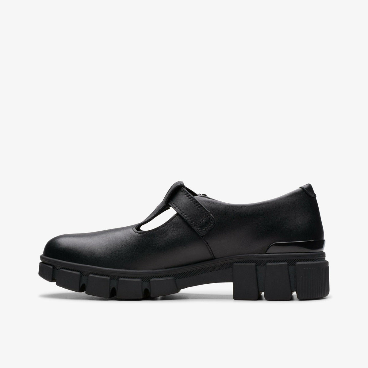 Evyn Bar Youth Black Leather - Clarks Kids