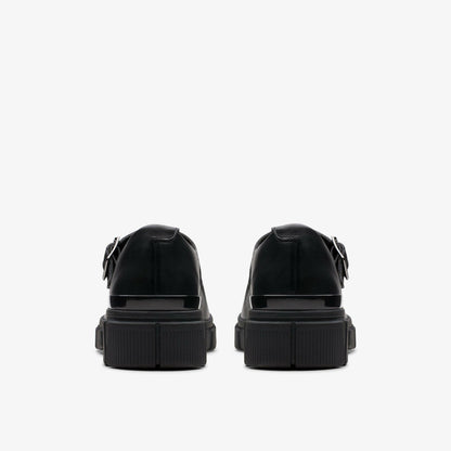Evyn Bar Youth Black Leather - Clarks Kids