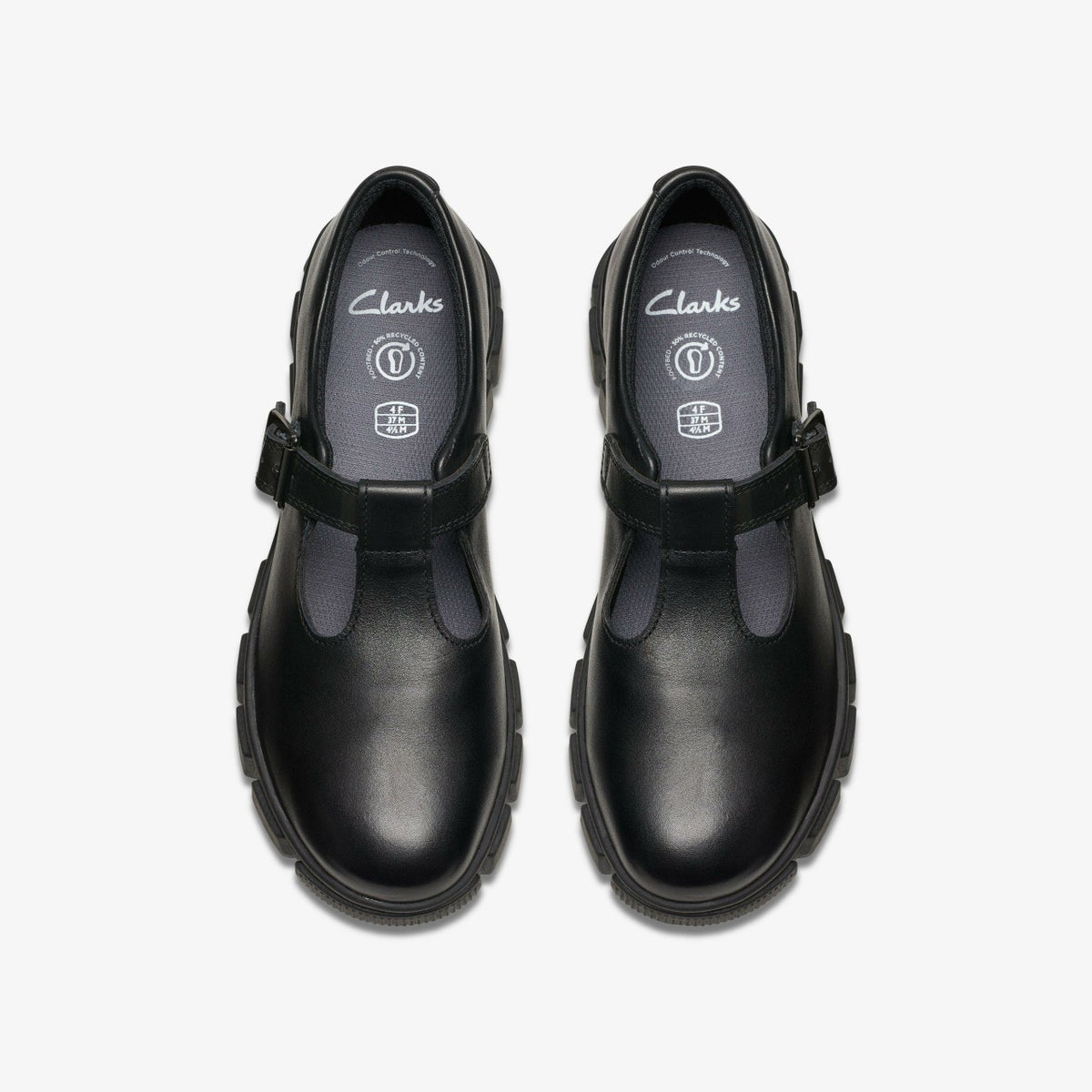Evyn Bar Youth Black Leather - Clarks Kids