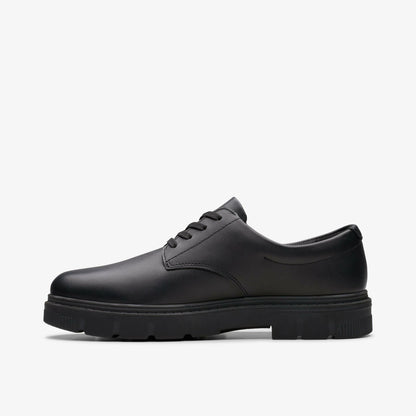 Lorcam Loop Youth Black Leather - Clarks Kids