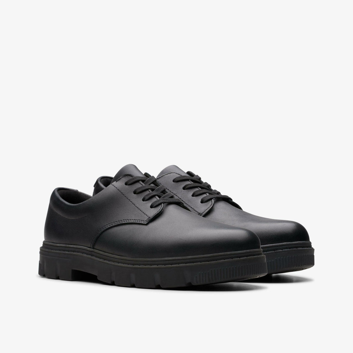 Lorcam Loop Youth Black Leather - Clarks Kids