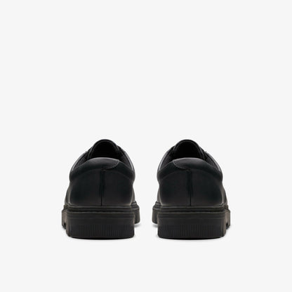 Lorcam Loop Youth Black Leather - Clarks Kids