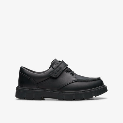 Lorcam Edge Kid Black Leather - Clarks Kids