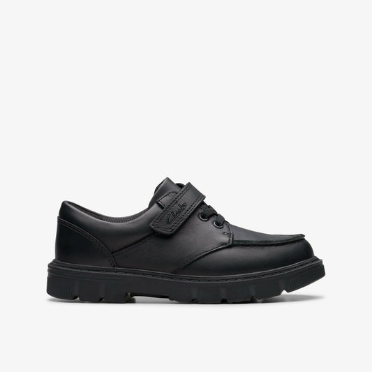 Lorcam Edge Kid Black Leather - Clarks Kids